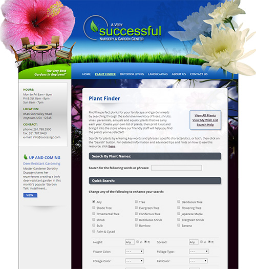 NetPS Plant Finder Search Page